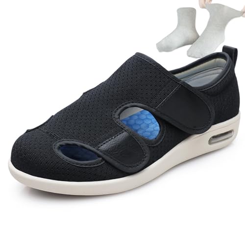 Diabetikerschuhe Für Männer, Breites Weiches Futter Schützen Ihre Füße Alltagsschuhe(Black,38EU) von LFFTBK