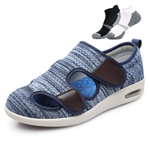 LFFTBK Diabetes-Schuhe, atmungsaktiv, bequem und stoßdämpfend, für sorgenfreies Gehen bei jedem Wetter.(Blue,47 EU) von LFFTBK