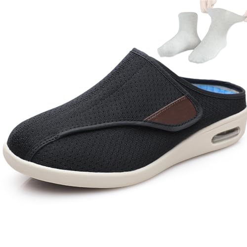 LFFTBK Diabetiker-Schuhe, Atmungsaktive, Druckreduzierende, Dämpfende Schuhe Für Das Tägliche Gehen(Black,39 EU) von LFFTBK