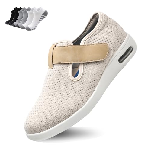 LFFTBK Diabetiker-Vertiefungsschuhe mit breiter Schaftorthese für empfindliche Füße(Beige,39 EU) von LFFTBK