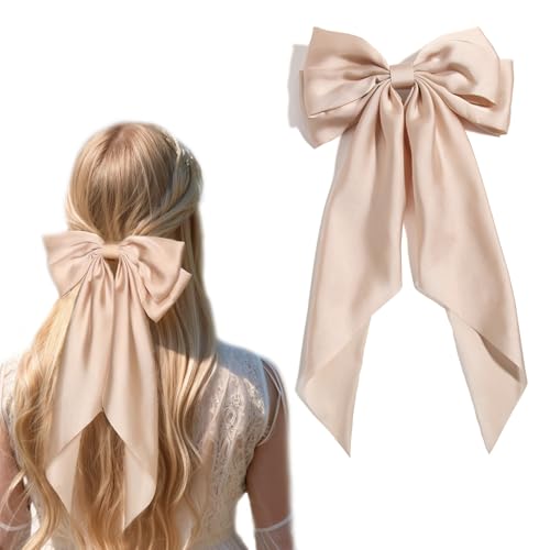 Women Big Bow Barrettes Girl'S Satin Hairclips Long Ribbon Hair Pins Accessories for Party, Bow Hair Clips Hair Bows for Women, Hairpin Hair Bow With Long Tail, Hair Accessories for Women Apricot Women Big Bow Barrettes Girl'S Satin Hairclips Long Ribbon Hair Pins Accessories for Party, Bow Hair Clips Hair Bows for Women, Hairpin Hair Bow With Long Tail, Hair Accessories for Women Apricot von LFOUVRE