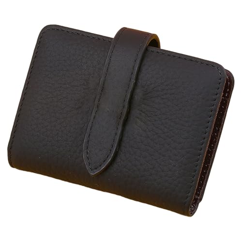 LFWATAXY Damen PU Leder Geldbörse Retro Litschi Muster Faltbare Brieftasche mit Mehrere Kartenfächer Münzbörse Luxus Hasp Clutch Große Kapazität Kurze Geldtasche für Karten und Münzen, Schwarz, von LFWATAXY
