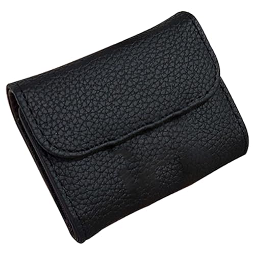 LFWATAXY RFID-blockierendes Kreditkartenetui aus PU-Leder für Damen, kompaktes Akkordeon-Kartenetui mit mehreren Fächern, kleine Schnalle, Münzbörse, Stein-Litschi-Muster, Ausweis-Organizer, Stil 1, von LFWATAXY