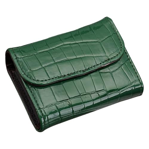 LFWATAXY RFID-blockierendes Kreditkartenetui aus PU-Leder für Damen, kompaktes Akkordeon-Kartenetui mit mehreren Fächern, kleine Schnalle, Münzbörse, Stein-Litschi-Muster, Ausweis-Organizer (Stil 6) von LFWATAXY