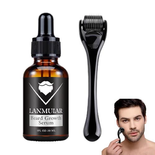 Beard Growth Set, Derma Roller for Beard Growth, Beard Roller for Hair Growth for Men, 100% Natural Ingredients, Beard Oil Serum, Stimulates Beard, Moustache and Hair Growth (0.25mm kits) von LFXart