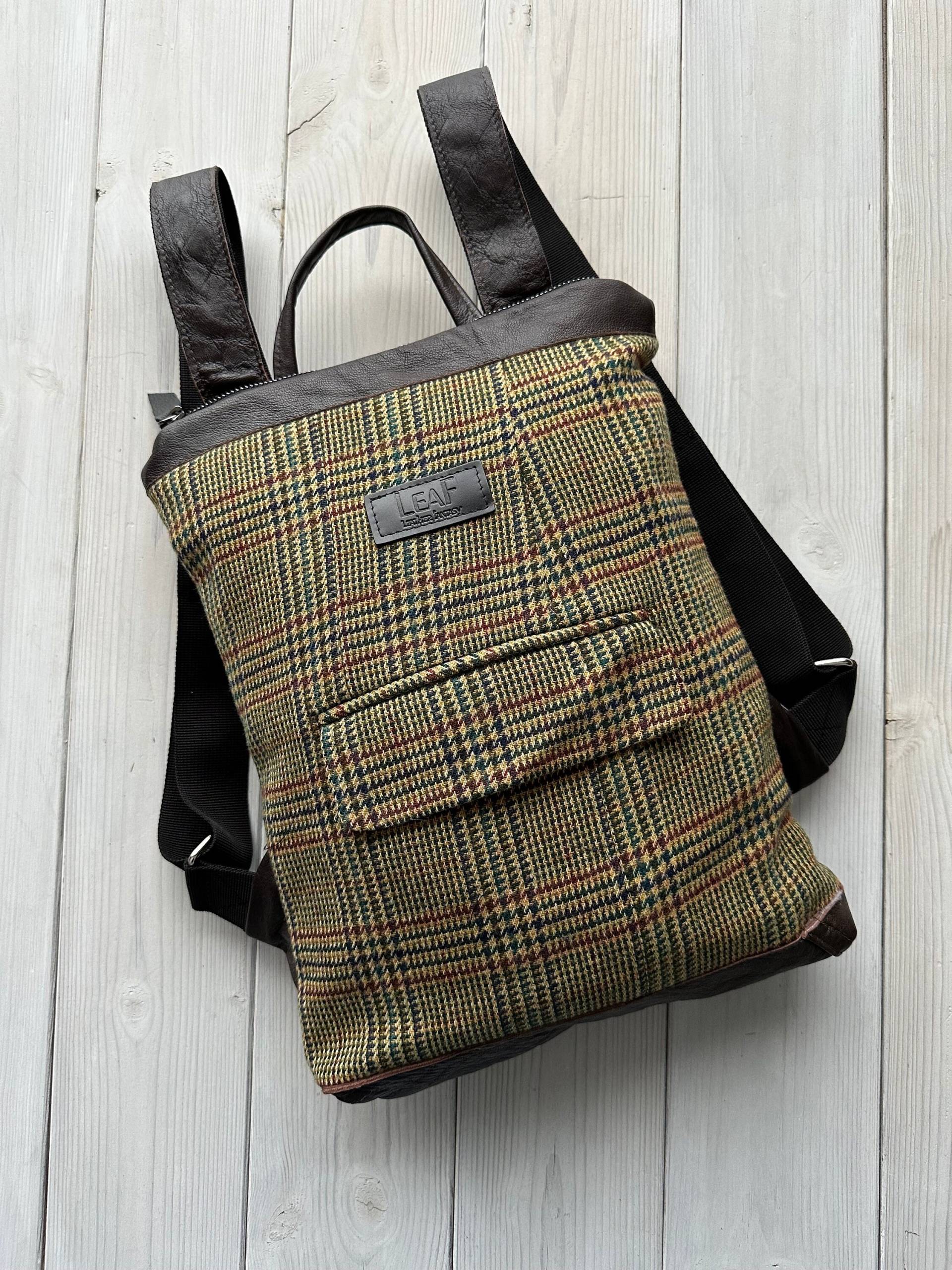 Upcycled Rucksack, Recycled Jacke Lederrucksack, Brauner Reiserucksack Upcycled Rucksack, Recycled Jacke Lederrucksack, Brauner Reiserucksack von LFantasy