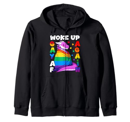 Dragon LGBTQ Gay Pride Woke Up Gay Again Rainbow Damen Herren Kapuzenjacke Dragon LGBTQ Gay Pride Woke Up Gay Again Rainbow Damen Herren Kapuzenjacke von LGBT Funny Dragon Rainbow Flag Gay Pride Men Women