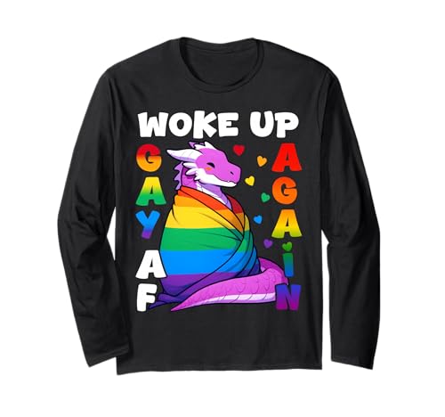 Dragon LGBTQ Gay Pride Woke Up Gay Again Rainbow Damen Herren Langarmshirt Dragon LGBTQ Gay Pride Woke Up Gay Again Rainbow Damen Herren Langarmshirt von LGBT Funny Dragon Rainbow Flag Gay Pride Men Women