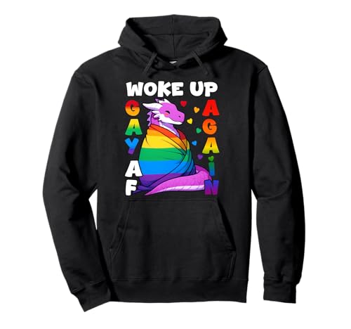 Dragon LGBTQ Gay Pride Woke Up Gay Again Rainbow Damen Herren Pullover Hoodie Dragon LGBTQ Gay Pride Woke Up Gay Again Rainbow Damen Herren Pullover Hoodie von LGBT Funny Dragon Rainbow Flag Gay Pride Men Women