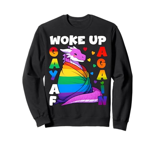 Dragon LGBTQ Gay Pride Woke Up Gay Again Rainbow Damen Herren Sweatshirt Dragon LGBTQ Gay Pride Woke Up Gay Again Rainbow Damen Herren Sweatshirt von LGBT Funny Dragon Rainbow Flag Gay Pride Men Women