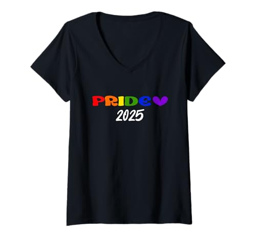 Damen LGBT-GAY-PRIDE-MONAT 2025 T-Shirt mit V-Ausschnitt Damen LGBT-GAY-PRIDE-MONAT 2025 T-Shirt mit V-Ausschnitt von LGBT Gay Pride Month 2025 Design