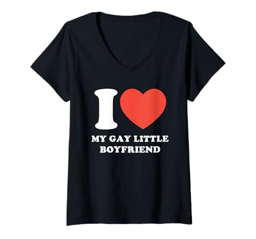 Damen I Love My Gay Little Boyfriend Lustig T-Shirt mit V-Ausschnitt Damen I Love My Gay Little Boyfriend Lustig T-Shirt mit V-Ausschnitt von LGBT I Love My Gay Little Boyfriend