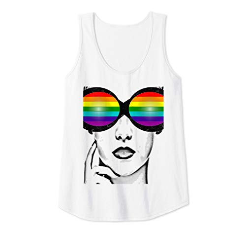 Damen Sunglasses LGBT Flag Gay Pride Transgender Rainbow Lesbian Tank Top von LGBT Pride Apparel & Clothing Inc.