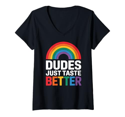 Damen LGBT Pride Month Gay | Jungs schmecken einfach besser Gay Pride T-Shirt mit V-Ausschnitt Damen LGBT Pride Month Gay | Jungs schmecken einfach besser Gay Pride T-Shirt mit V-Ausschnitt von LGBT Pride Celebration Apparel.USA
