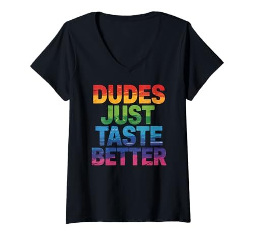 Damen LGBT Pride Month Gay | Jungs schmecken einfach besser Gay Pride T-Shirt mit V-Ausschnitt Damen LGBT Pride Month Gay | Jungs schmecken einfach besser Gay Pride T-Shirt mit V-Ausschnitt von LGBT Pride Celebration Apparel.USA