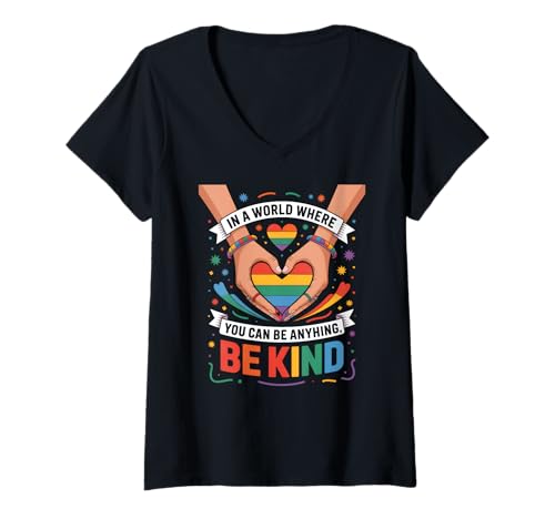 Damen LGBT Pride Month Kindness | LGBTQ Equality Be Kind Pride T-Shirt mit V-Ausschnitt Damen LGBT Pride Month Kindness | LGBTQ Equality Be Kind Pride T-Shirt mit V-Ausschnitt von LGBT Pride Celebration Apparel.USA