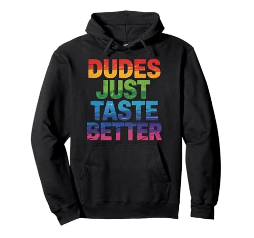 LGBT Pride Month Gay | Jungs schmecken einfach besser Gay Pride Pullover Hoodie von LGBT Pride Celebration Apparel.USA