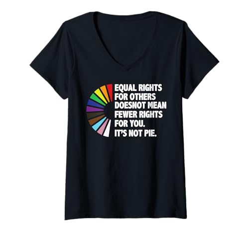 Damen Equal Rights Pie Pride Regenbogen Schwul Lesbisch CSD LGBTQ+ T-Shirt mit V-Ausschnitt Damen Equal Rights Pie Pride Regenbogen Schwul Lesbisch CSD LGBTQ+ T-Shirt mit V-Ausschnitt von LGBT Pride Gay Lesbian Trans Queer CSD Apparel
