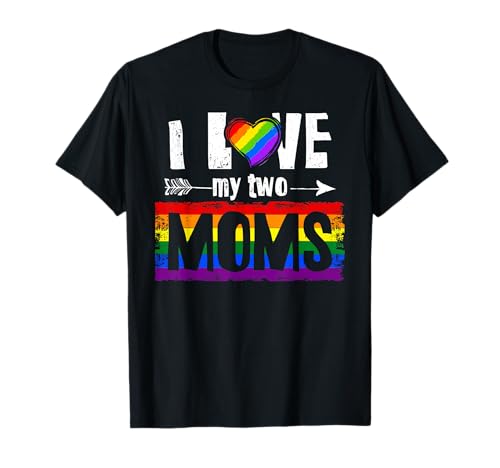 Lesbisches T-Shirt mit Aufschrift "I Love My Two Moms", LGBT-Stolz, Geschenke für Kinder T-Shirt Lesbisches T-Shirt mit Aufschrift "I Love My Two Moms", LGBT-Stolz, Geschenke für Kinder T-Shirt von LGBT Pride Gifts I Love My Two Moms Tshirt for Kid