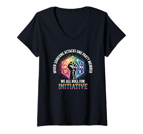 Damen Wenn jemand EIN Parteimitglied angreift, LGBT-Verbündeter T-Shirt mit V-Ausschnitt Damen Wenn jemand EIN Parteimitglied angreift, LGBT-Verbündeter T-Shirt mit V-Ausschnitt von LGBT Pride Month Supporter - DressedForDuty