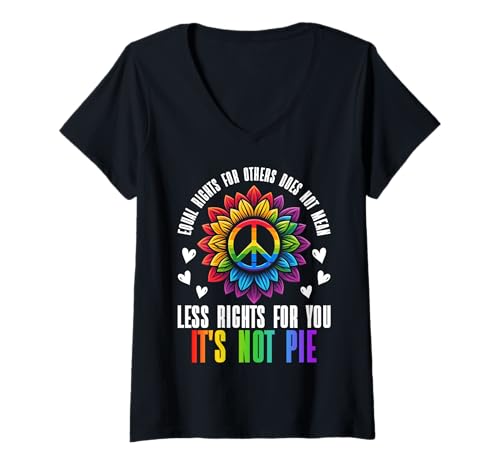 Damen LGBTQ Pride Regenbogen-Flagge Schwul Lesben Nicht Binäre Gleichheit T-Shirt mit V-Ausschnitt Damen LGBTQ Pride Regenbogen-Flagge Schwul Lesben Nicht Binäre Gleichheit T-Shirt mit V-Ausschnitt von LGBT Pride Month Transgender Trans Flag Rainbow