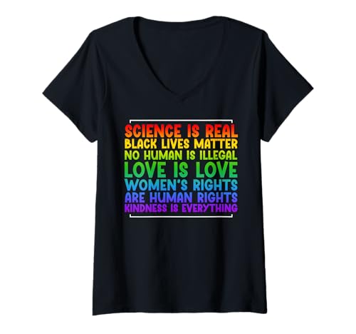 Damen LGBTQ Pride Regenbogen-Flagge Schwul Lesben Nicht Binäre Gleichheit T-Shirt mit V-Ausschnitt Damen LGBTQ Pride Regenbogen-Flagge Schwul Lesben Nicht Binäre Gleichheit T-Shirt mit V-Ausschnitt von LGBT Pride Month Transgender Trans Flag Rainbow