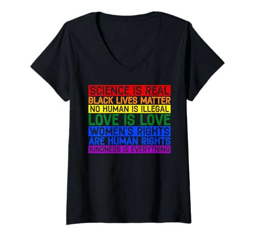 Damen LGBTQ Pride Regenbogen-Flagge Schwul Lesben Nicht Binäre Gleichheit T-Shirt mit V-Ausschnitt Damen LGBTQ Pride Regenbogen-Flagge Schwul Lesben Nicht Binäre Gleichheit T-Shirt mit V-Ausschnitt von LGBT Pride Month Transgender Trans Flag Rainbow