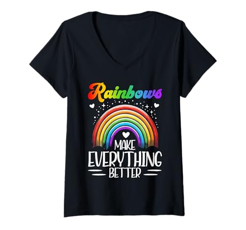 Damen LGBTQ Pride Regenbogen-Flagge Schwul Lesben Nicht Binäre Gleichheit T-Shirt mit V-Ausschnitt Damen LGBTQ Pride Regenbogen-Flagge Schwul Lesben Nicht Binäre Gleichheit T-Shirt mit V-Ausschnitt von LGBT Pride Month Transgender Trans Flag Rainbow
