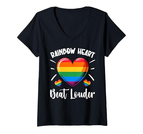 Damen LGBTQ Pride Regenbogen-Flagge Schwul Lesben Nicht Binäre Gleichheit T-Shirt mit V-Ausschnitt Damen LGBTQ Pride Regenbogen-Flagge Schwul Lesben Nicht Binäre Gleichheit T-Shirt mit V-Ausschnitt von LGBT Pride Month Transgender Trans Flag Rainbow