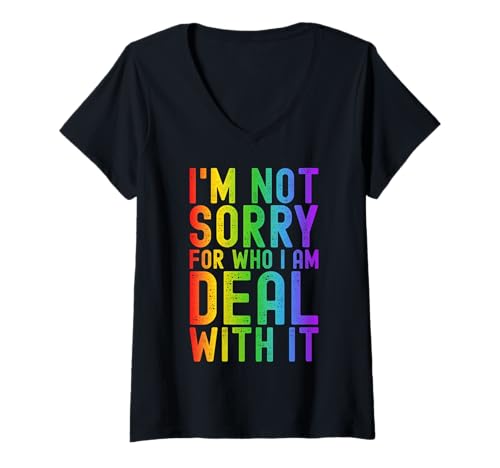 Damen LGBTQ Pride Regenbogen-Flagge Schwul Lesben Nicht Binäre Gleichheit T-Shirt mit V-Ausschnitt Damen LGBTQ Pride Regenbogen-Flagge Schwul Lesben Nicht Binäre Gleichheit T-Shirt mit V-Ausschnitt von LGBT Pride Month Transgender Trans Flag Rainbow