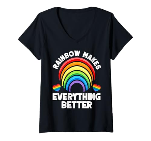 Damen LGBTQ Pride Regenbogen-Flagge Schwul Lesben Nicht Binäre Gleichheit T-Shirt mit V-Ausschnitt Damen LGBTQ Pride Regenbogen-Flagge Schwul Lesben Nicht Binäre Gleichheit T-Shirt mit V-Ausschnitt von LGBT Pride Month Transgender Trans Flag Rainbow