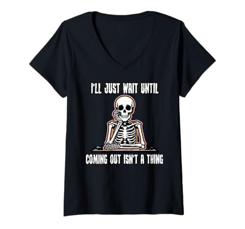 Damen Ich werde einfach warten, bis Coming Out keine Sache ist — LGBT-Q Pride T-Shirt mit V-Ausschnitt Damen Ich werde einfach warten, bis Coming Out keine Sache ist — LGBT-Q Pride T-Shirt mit V-Ausschnitt von LGBT-Q Gay Pride Month Equality Rainbow Men Women
