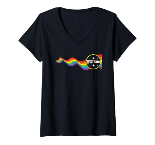 Damen Spectrum LGBT-Q Gay Pride Month Regenbogenflagge Herren Damen T-Shirt mit V-Ausschnitt von LGBT-Q Gay Pride Month Equality Rainbow Men Women
