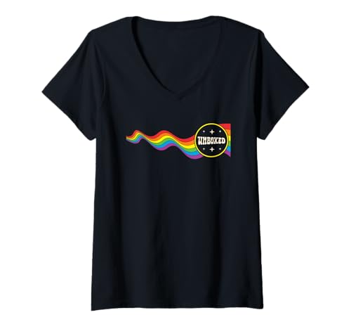 Damen Unboxed LGBT-Q Gay Pride Month Regenbogen-Flagge Männer Frauen T-Shirt mit V-Ausschnitt Damen Unboxed LGBT-Q Gay Pride Month Regenbogen-Flagge Männer Frauen T-Shirt mit V-Ausschnitt von LGBT-Q Gay Pride Month Equality Rainbow Men Women