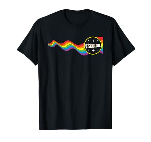 Freeish LGBT-Q Gay Pride Month Regenbogenflagge Herren Damen T-Shirt von LGBT-Q Gay Pride Month Equality Rainbow Men Women