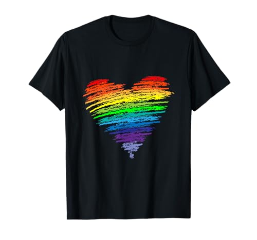 LGBT Regenbogen Liebe Geschenk CSD Gay Pride Love Wins Herz LGBT T-Shirt, Herren, LGBTQ+ Community, Pride Supporters, Halbarm, T-Shirt, Schwarz, S von LGBT Regenbogen Liebe Geschenk