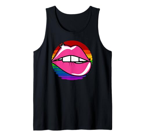 CSD Shirt Damen Love Kussmund 80er Jahre Kleidung Damen Tank Top CSD Shirt Damen Love Kussmund 80er Jahre Kleidung Damen Tank Top von LGBT Shirts & 80er Jahre Kleidung Damen