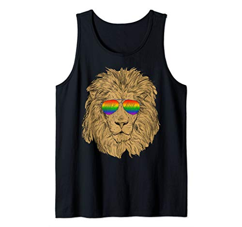 CSD Shirt Damen Herr Regenbogen Flagge LGBT Shirt Löwe Love Tank Top von LGBT Shirts & Gay Pride Kleidung