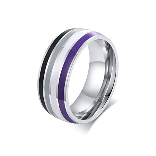 LGBT UNICORNS Asexual Ring, Ace Pride Edelstahlring, Größe 6-13 von LGBT UNICORNS