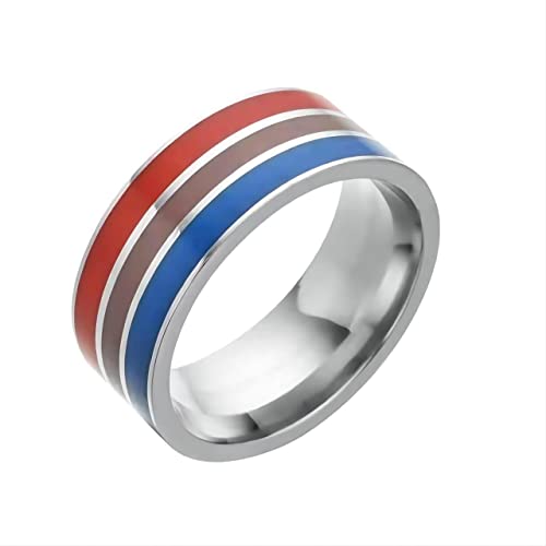 LGBT UNICORNS Bisexual Ring, Bi Pride Schmuck Edelstahlring für Mann & Frau, Größe 6-13 von LGBT UNICORNS