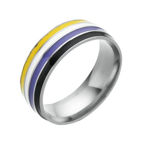 LGBT UNICORNS Nonbinary Ring, Non Pride Schmuck Edelstahlring für Mann & Frau, Größe 6-13 von LGBT UNICORNS