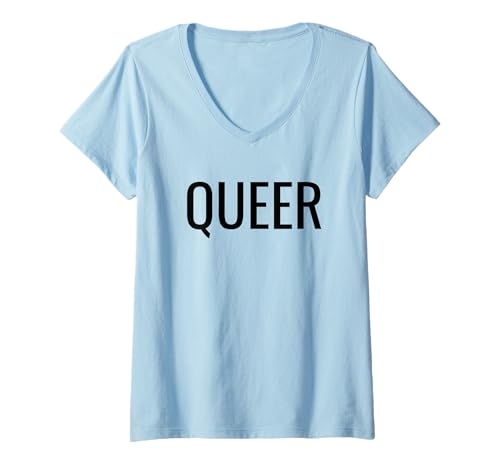 Damen Queer T-Shirt mit V-Ausschnitt Damen Queer T-Shirt mit V-Ausschnitt von LGBTQ+ Designs