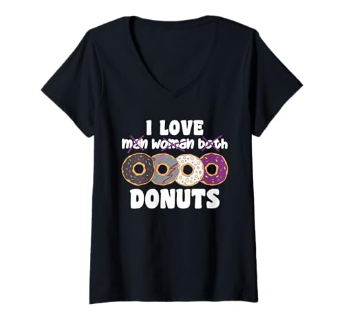Damen Asexuell Donut Funny Donuts in Asexuelle Flagge T-Shirt mit V-Ausschnitt Damen Asexuell Donut Funny Donuts in Asexuelle Flagge T-Shirt mit V-Ausschnitt von LGBTQ+ Pride Food Support Designs