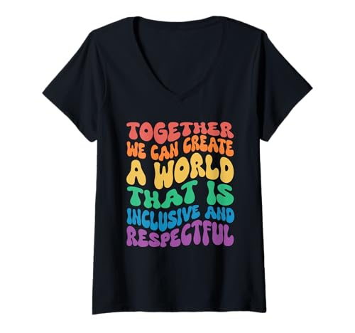 Damen Come Together and Celebrate Diversity LGBTQ Regenbogen T-Shirt mit V-Ausschnitt Damen Come Together and Celebrate Diversity LGBTQ Regenbogen T-Shirt mit V-Ausschnitt von LGBTQ+ Pride Regenbogen Support Designs