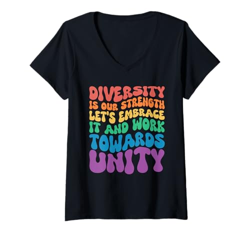 Damen Come Together and Celebrate Diversity LGBTQ Regenbogen T-Shirt mit V-Ausschnitt Damen Come Together and Celebrate Diversity LGBTQ Regenbogen T-Shirt mit V-Ausschnitt von LGBTQ+ Pride Regenbogen Support Designs
