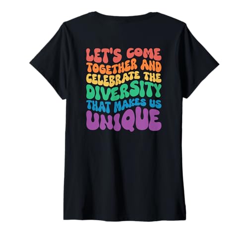 Damen Come Together and elebrate Diversity That Makes us Unique T-Shirt mit V-Ausschnitt Damen Come Together and elebrate Diversity That Makes us Unique T-Shirt mit V-Ausschnitt von LGBTQ+ Pride Regenbogen Support Designs