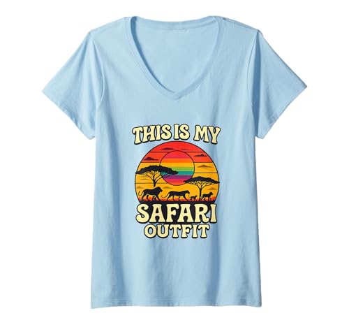 Damen This is My Safari LGBTQ Shirt Cool African Safari Lovers T-Shirt mit V-Ausschnitt Damen This is My Safari LGBTQ Shirt Cool African Safari Lovers T-Shirt mit V-Ausschnitt von LGBTQ Animal Lovers Safari Explorers Wild Tracks