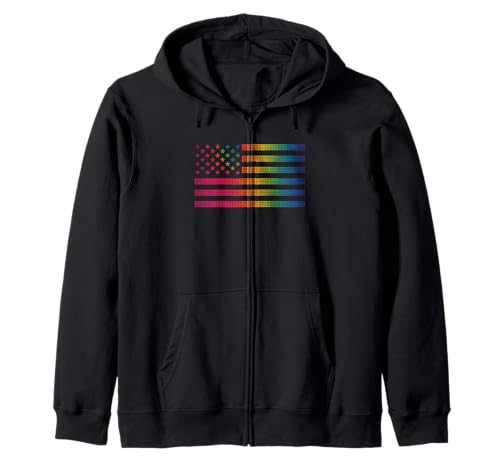 Lustige Pride Flagge Spruch Gay Rainbow USA LGBT Damen Herren Kapuzenjacke Lustige Pride Flagge Spruch Gay Rainbow USA LGBT Damen Herren Kapuzenjacke von LGBTQ Equality Colorful American Identity Art
