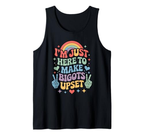 Funny Rainbow Pride Make Bigots Upset Humor Spruch Frauen Männer Tank Top Funny Rainbow Pride Make Bigots Upset Humor Spruch Frauen Männer Tank Top von LGBTQ Equality Peace Love Inclusive Sarcastic Joke