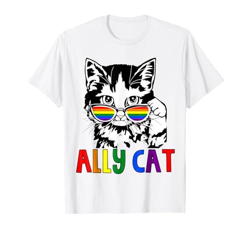 Ally Cat LGBT-Flagge Gay Pride Ally Rainbow Herren Damen Kinder T-Shirt Ally Cat LGBT-Flagge Gay Pride Ally Rainbow Herren Damen Kinder T-Shirt von LGBTQ Flag Gay Pride LBTQ Pride Rainbow Ally Cat